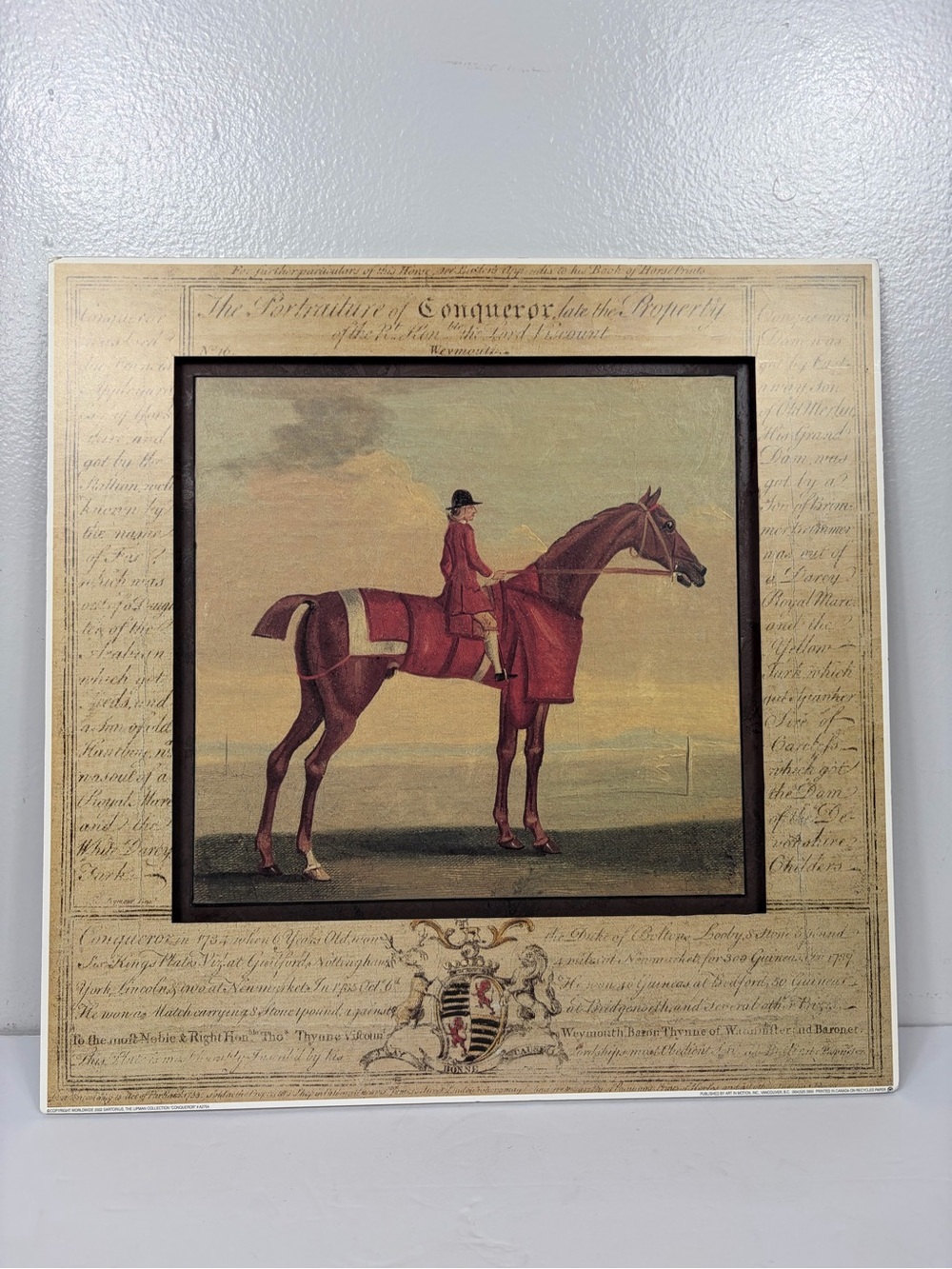 Vintage Roan Horse print by the Bombay Company from the 1990's 16x16